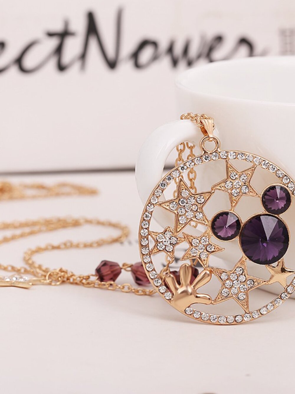 4 Korean Style Fashion Gold Plated Long Necklace Sweater Chain Jewelry Star Hand